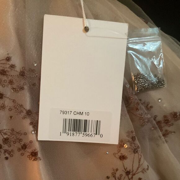 Mac Duggal 79317 Illusion Cap Sleeve A Line Gown Dress  10 - Picture 15 of 16